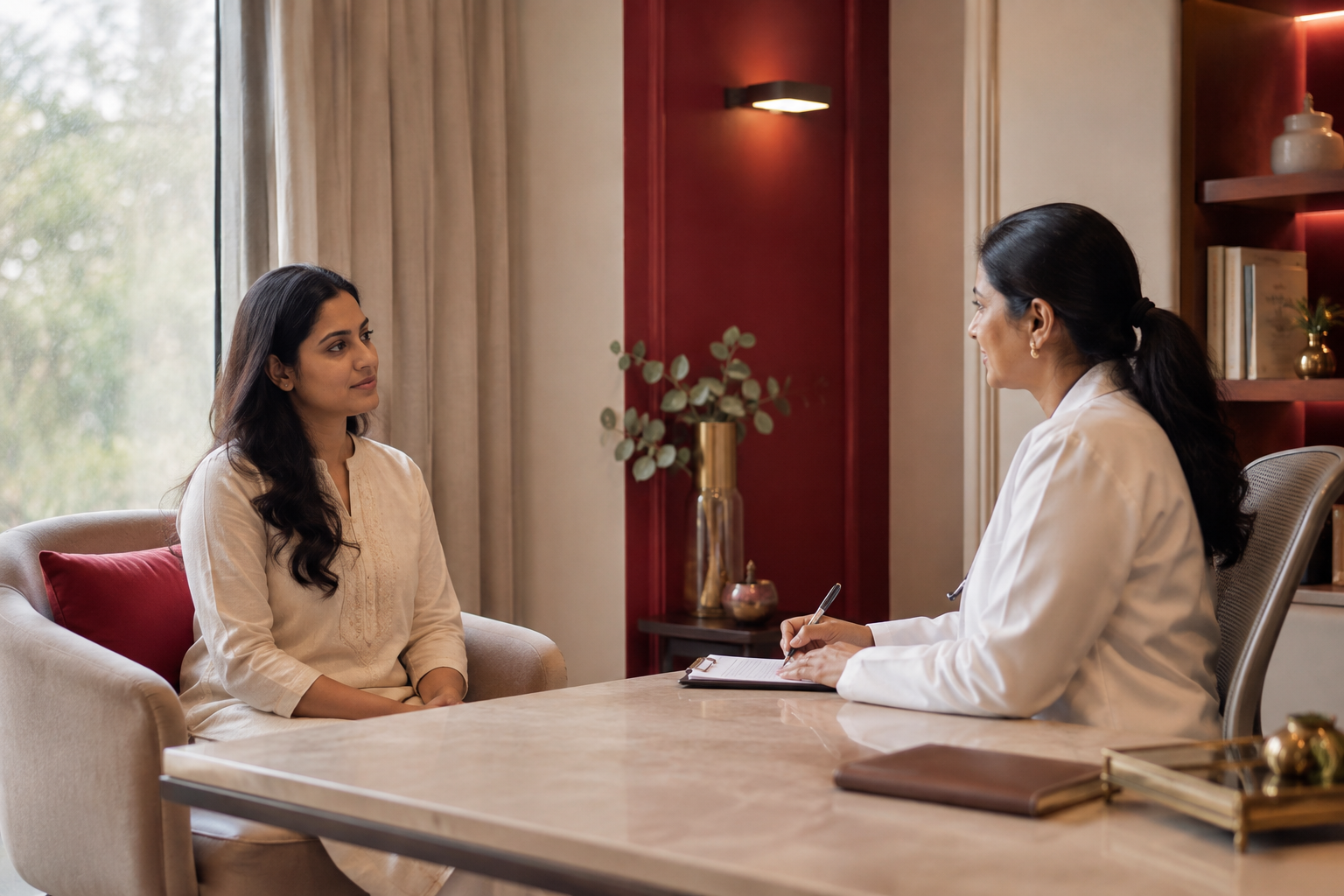 Indian patient receiving professional care for addiction